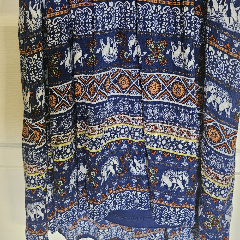 Derek Heart Blue Elephant Pattern Sleeveless Dress Women's Size S - Picture 12 of 15